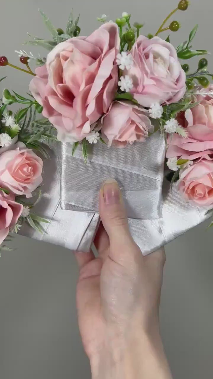 Pink Boutonniere Wedding Blush Pocket Boutonnière Groom Pink Square Boutonniere Greenery Pocket Boutonnière Blush Groomsmen Baby Breath