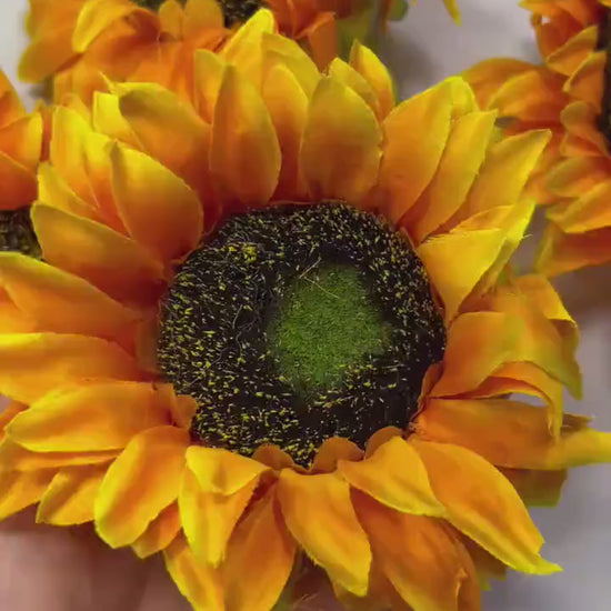 Sunflower Head Flower Artificial Wedding Sunflower Head 4.5 inch Flower Head Sunflower DIY Wedding Supplies Craft Sunflower Big Fake Flower