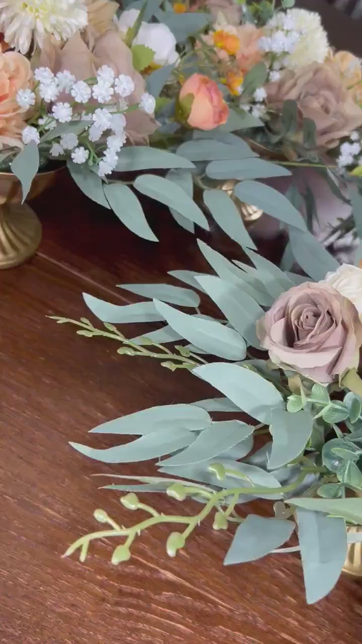 Wedding Centerpiece Orange Brown Table Decor Terracotta White Centerpiece Wedding Table Centerpiece Burnt Orange Artificial Flower