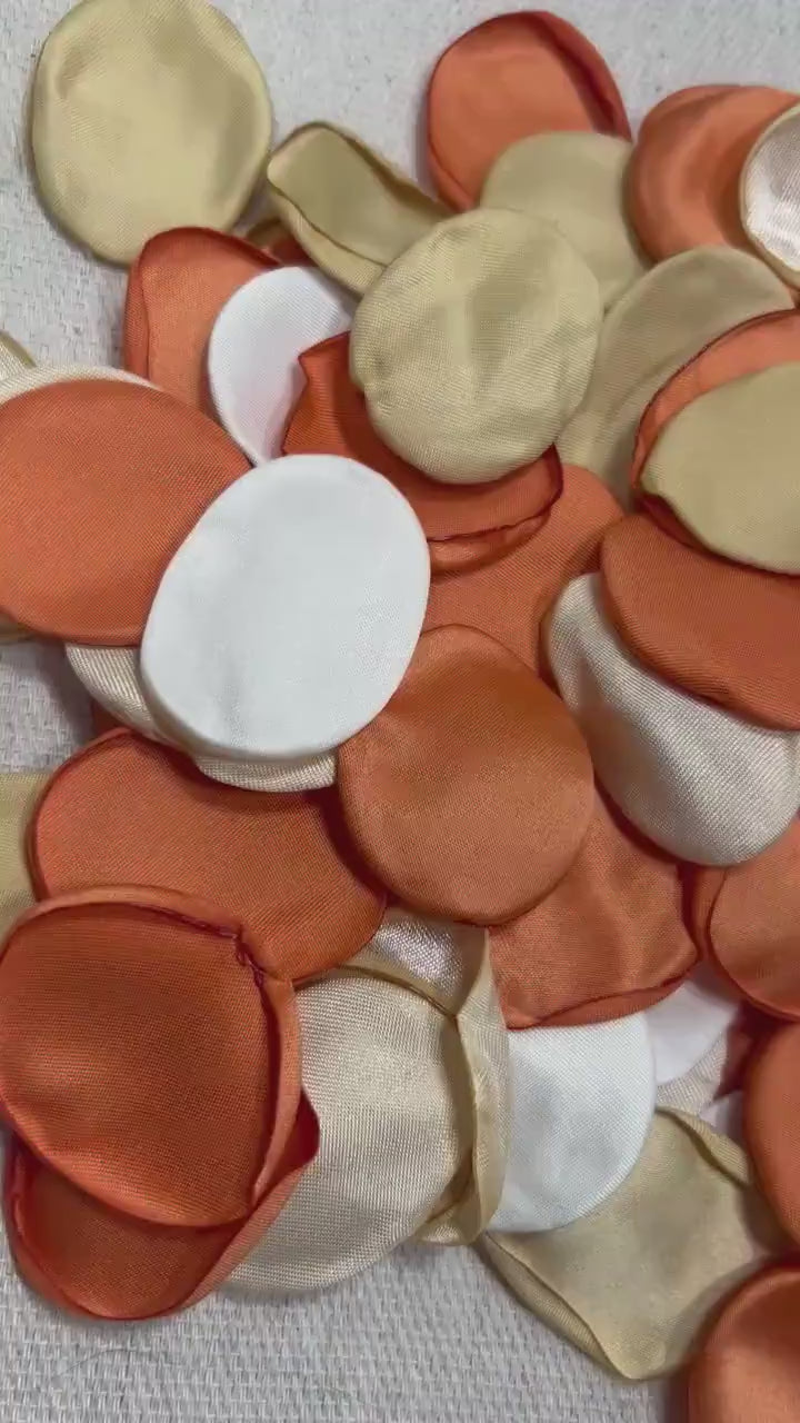 Orange Petals Wedding Decor Flower Girl Petals Burnt Orange Wedding Aisle Decor Rust Flower Petals White Ceremony Decor Terracotta Confetti