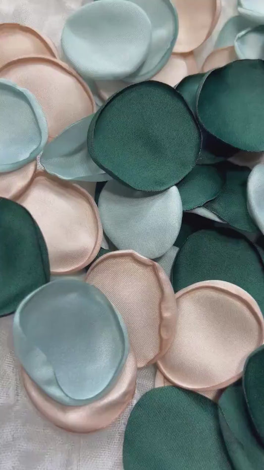 Green Petals Wedding Decor Flower Girl Petals Emerald Green Mint Wedding Aisle Decor Flower Beige Petals Forest Green Hunter Confetti