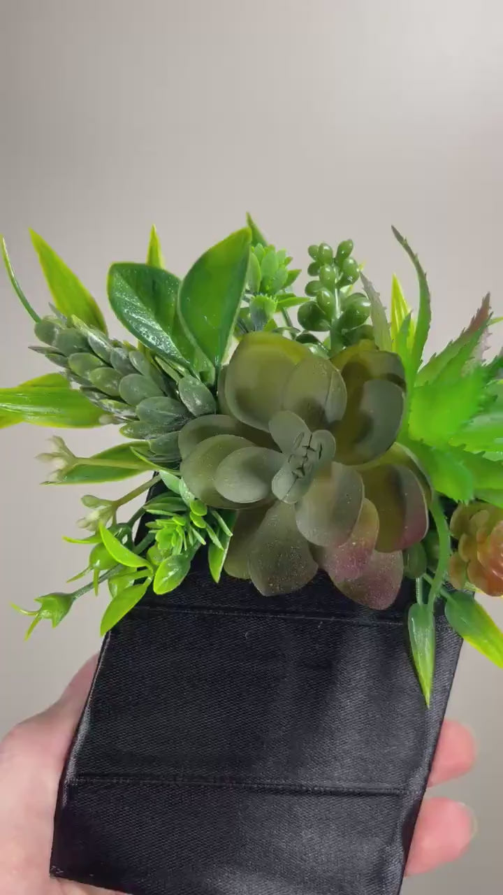 Succulent Pocket Boutonniere Wedding Groom Boutonnière Succulent Square Groomsmen Pocket Boutonniere Green Wedding Rustic Artificial Flower