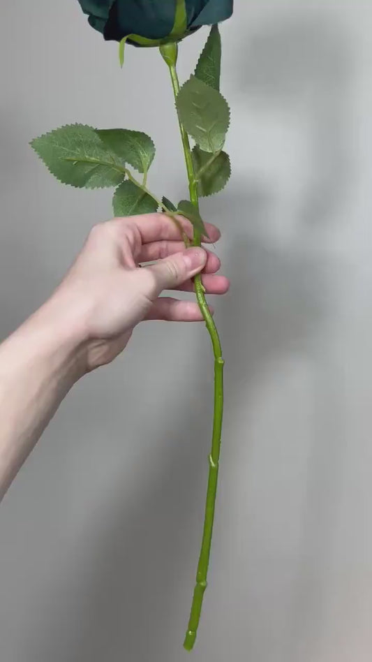 Dark Teal Rose Peacock Green Flower with Long Stems Flower Artificial Flower Dark Green Rose Wedding DIY Emerald Green Flower Head Teal