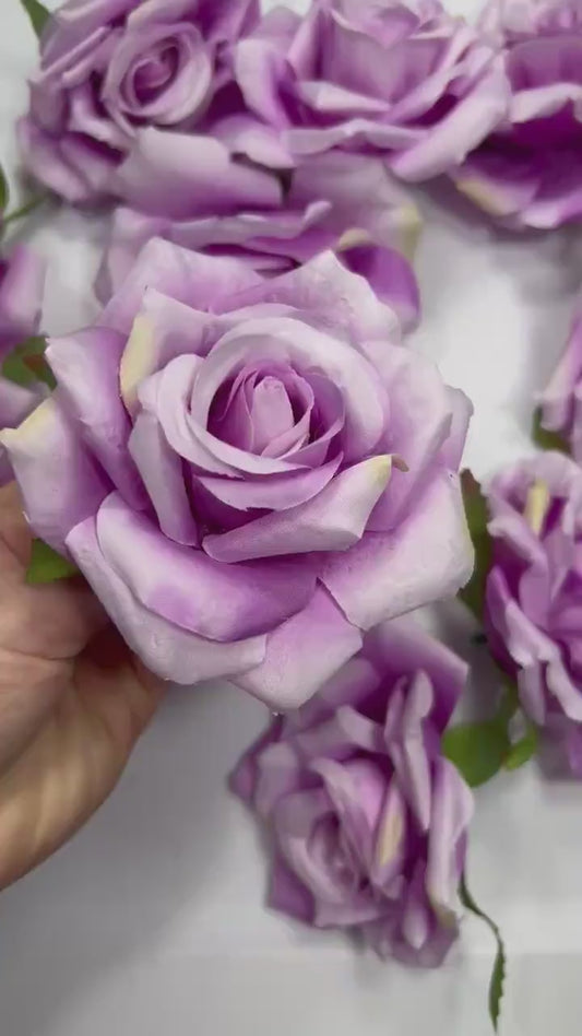 Purple Flower Heads Wedding Violet Flower Artificial Heads Rose Purple Wedding Craft Supplies Lilac Artificial Rose Heads Lavender