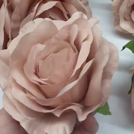 Blush Pink Rose Artificial Flowers 4" Head Rose Dusty Rose Wedding Pale Pink Dusty Flowers Head Blush DIY Craft Supplies Pink Wedding