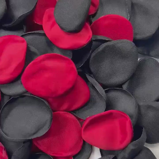 Black Red Petals Wedding Decor Flower Girl Petals Black Wedding Aisle Decor Flower Petals Black Ceremony Decor Red Confetti