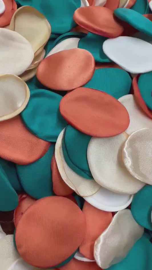 Teal Orange Petals Wedding Decor Flower Girl Petals Dark Teal Terracotta Wedding Aisle Decor Flower Petals Teal Rust Confetti