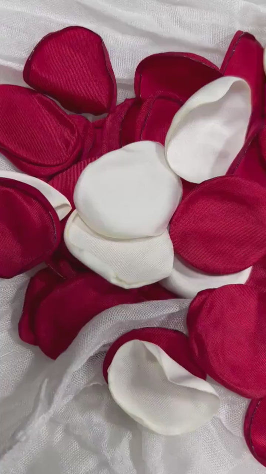 Red White Petals Wedding Decor Flower Girl Petals Red Wedding Aisle Decor Flower Petals Dark Red Ceremony Decor White Bridal Shower Confetti