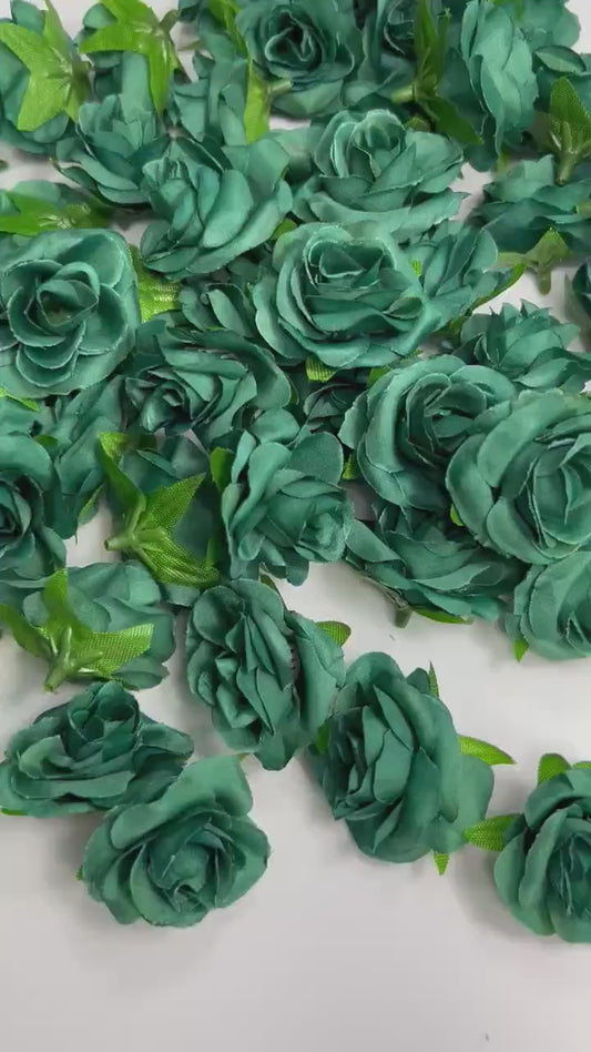 Emerald Green Flower Heads Wedding Decor Forest Green Small Flower Head Wedding DIY Craft Supplies Wedding Green Flower Artificial Heads