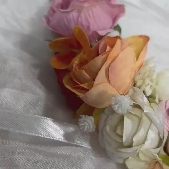 Wedding Flower Crown White Terracotta Rust Wedding Bridal Floral Headband Dusty Rose Adult Decor Wreath Bridal Crown Children Ivory Hair