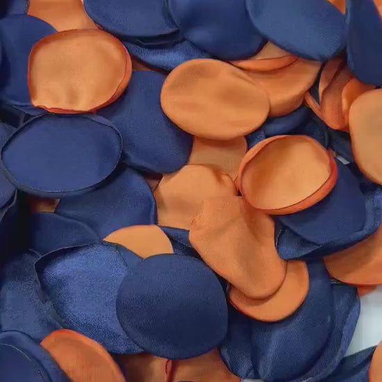 Orange Navy Blue Petals Wedding Decor Terracotta Petals Navy Blue Rust Wedding Aisle Decor Flower Petals Dark Blue Burn Orange Confetti