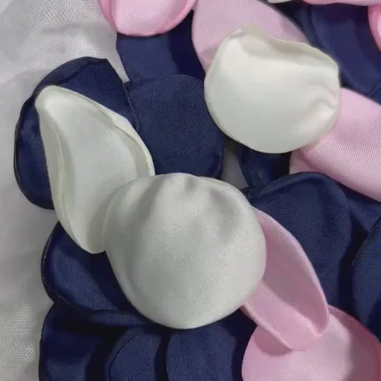 Blue Pink Petals Wedding Decor Flower Girl Petals Navy Blue Pink Wedding Aisle Decor Flower Petals Dark Blue White Decor Bridal Shower