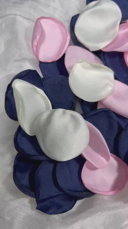 Blue Pink Petals Wedding Decor Flower Girl Petals Navy Blue Pink Wedding Aisle Decor Flower Petals Dark Blue White Decor Bridal Shower