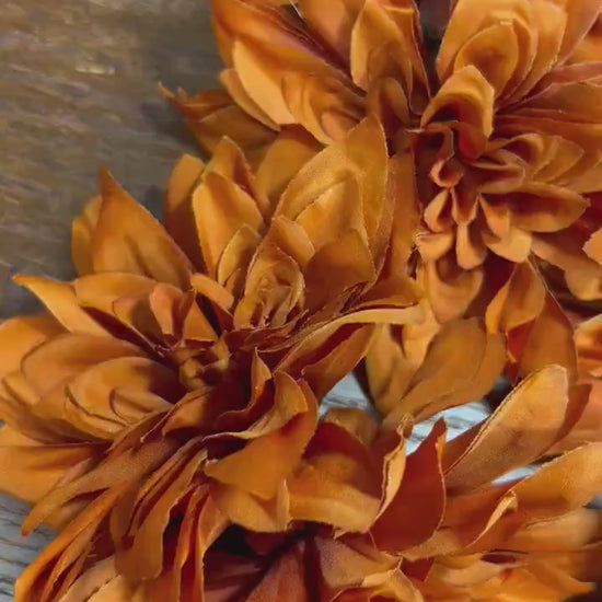 Rust Orange Dahlia Flower Head Terracotta High Quality Wedding Dahlia Silk Burnt Orange Decorative Home Decor