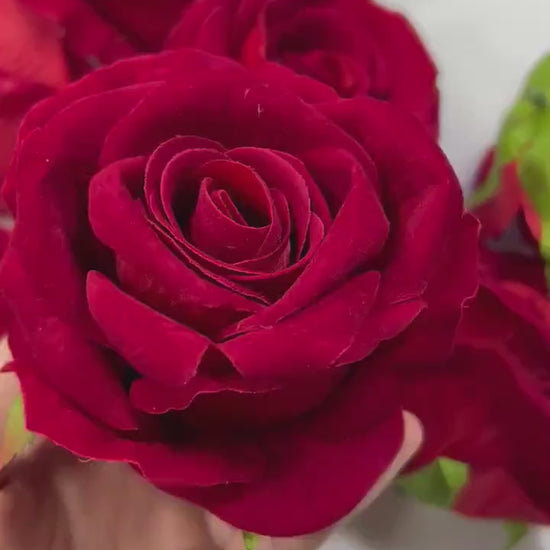 Red Artificial Flowers Head Rose Dark Red High Quality Wedding Fake Roses Silk Red Decorative Home Decor DIY Craft Supplies Wedding