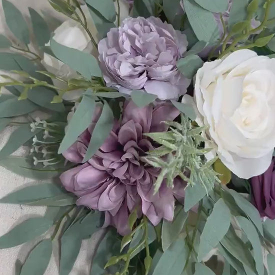 Purple Centerpiece White Lavender Table Flower Ball Decoration White Table Centerpiece Barrel Plum Whiskey Ivory Puple Arrangement Mauve