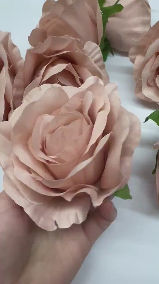 Blush Pink Rose Artificial Flowers 4" Head Rose Dusty Rose Wedding Pale Pink Dusty Flowers Head Blush DIY Craft Supplies Pink Wedding