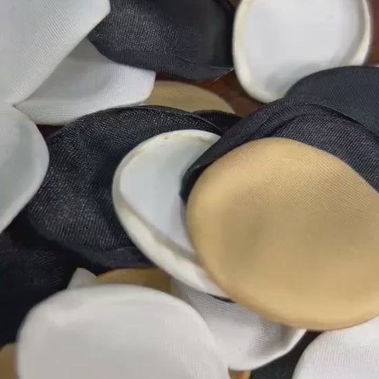 Black White Gold Petals Wedding Decor Black Ivory Flower Girl Petals Wedding Aisle Decor Flower Petals Gold Black White Ceremony Confetti