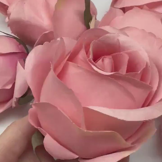 Pink Rose Peach Flower Coral Rose Head Wedding Pink Head Dusty Rose Wedding Roses Pink Home Decor Silk DIY Wedding Supplies Craft Pink Rose