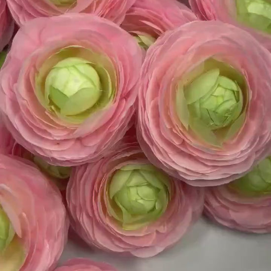 Pink Ranunculus Flower Heads Wedding Soft Pink Flowers Artificial DIY Bouquet Craft Supplies Mini Rununculus Heads Bright Pink Silk Flower