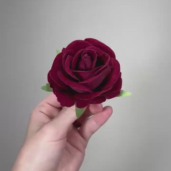 Burgundy Rose Head 2" Wedding Decor Velvet Burgundy Rose Small Maroon Wedding DIY Craft Supplies Silk Rose Head Wine Red Dark Artificial