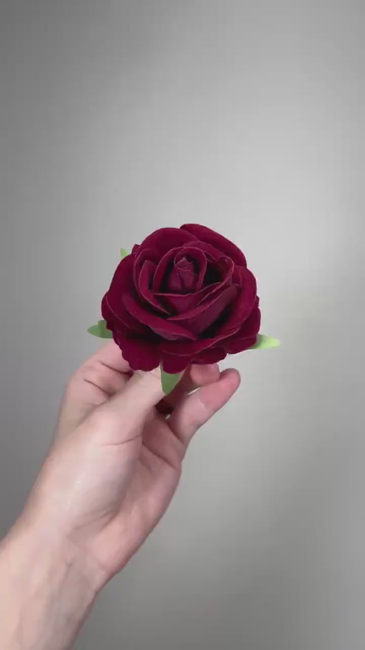 Burgundy Rose Head 2" Wedding Decor Velvet Burgundy Rose Small Maroon Wedding DIY Craft Supplies Silk Rose Head Wine Red Dark Artificial