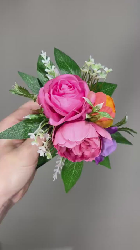 Cake Decoration Pink Wedding Topper Pink Flower Decor Cake Arrangements Hot Pink Orange Cake Decoration Tropical Fuchsia Flower Cake Decor