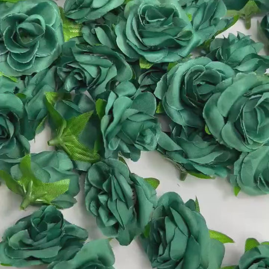 Emerald Green Flower Heads Wedding Decor Forest Green Small Flower Head Wedding DIY Craft Supplies Wedding Green Flower Artificial Heads