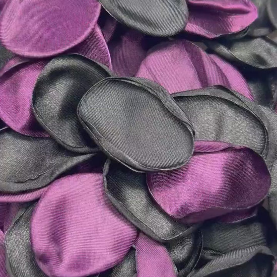 Black Purple Petals Wedding Decor Flower Girl Petals Black Wedding Aisle Decor Flower Petals Black Purple Dark Ceremony Decor Plum Confetti
