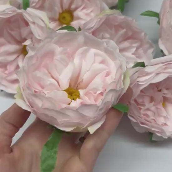 Blush Peony Head Flower Wedding Head Pink Rose Cabbage Wedding Fake Roses Pale Pink Home Decor DIY Silk Decorative Wedding Supplies Craft