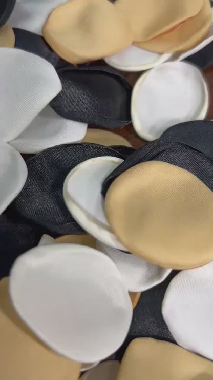 Black White Gold Petals Wedding Decor Black Ivory Flower Girl Petals Wedding Aisle Decor Flower Petals Gold Black White Ceremony Confetti