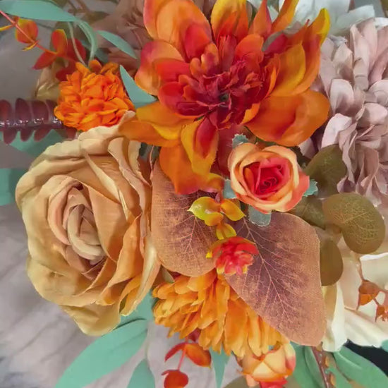 Wedding Centerpiece Terracotta Boho Table Decor White Centerpiece Burnt Orange Table Centerpiece Rust Eucalyptus Artificial Flower