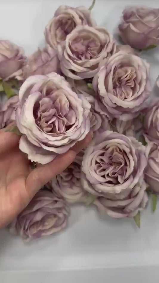 Lavender Peony Artificial Flower Heads Lilac Peonies Silk Flowers Wedding Light Purple Peony Small Heads DIY Craft Supplies Flowers Lavender