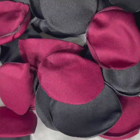Black Burgundy Petals Wedding Decor Flower Girl Petals Black Wedding Aisle Decor Flower Petals Black Ceremony Decor Burgundy Confetti
