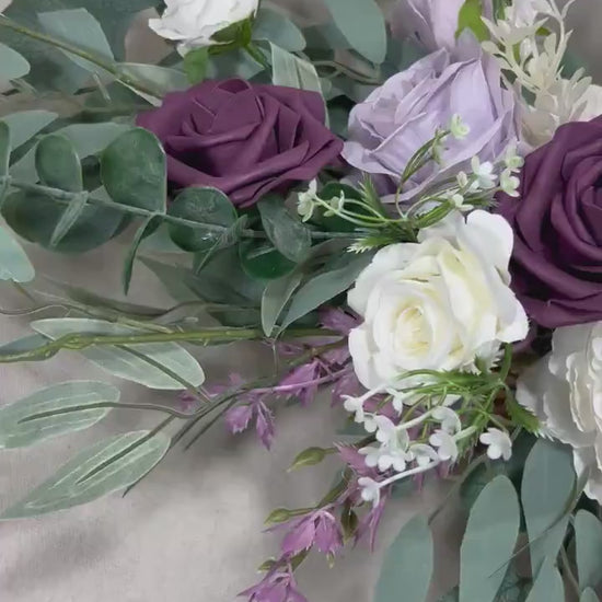 Purple Centerpiece Wedding Table White Decor Lavender White Centerpiece Plum Wedding Table Centerpiece Purple Lavender Artificial Flower