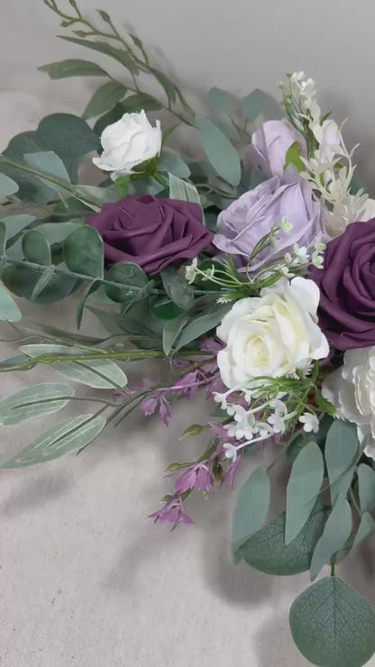 Purple Centerpiece Wedding Table White Decor Lavender White Centerpiece Plum Wedding Table Centerpiece Purple Lavender Artificial Flower