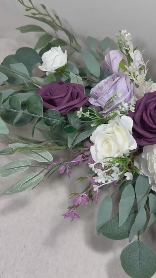 Purple Centerpiece Wedding Table White Decor Lavender White Centerpiece Plum Wedding Table Centerpiece Purple Lavender Artificial Flower