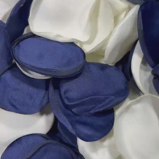 Blue White Petals Wedding Decor Flower Girl Petals Navy Blue White Wedding Aisle Decor Flower Petals Dark Blue Ceremony Decor Bridal Shower