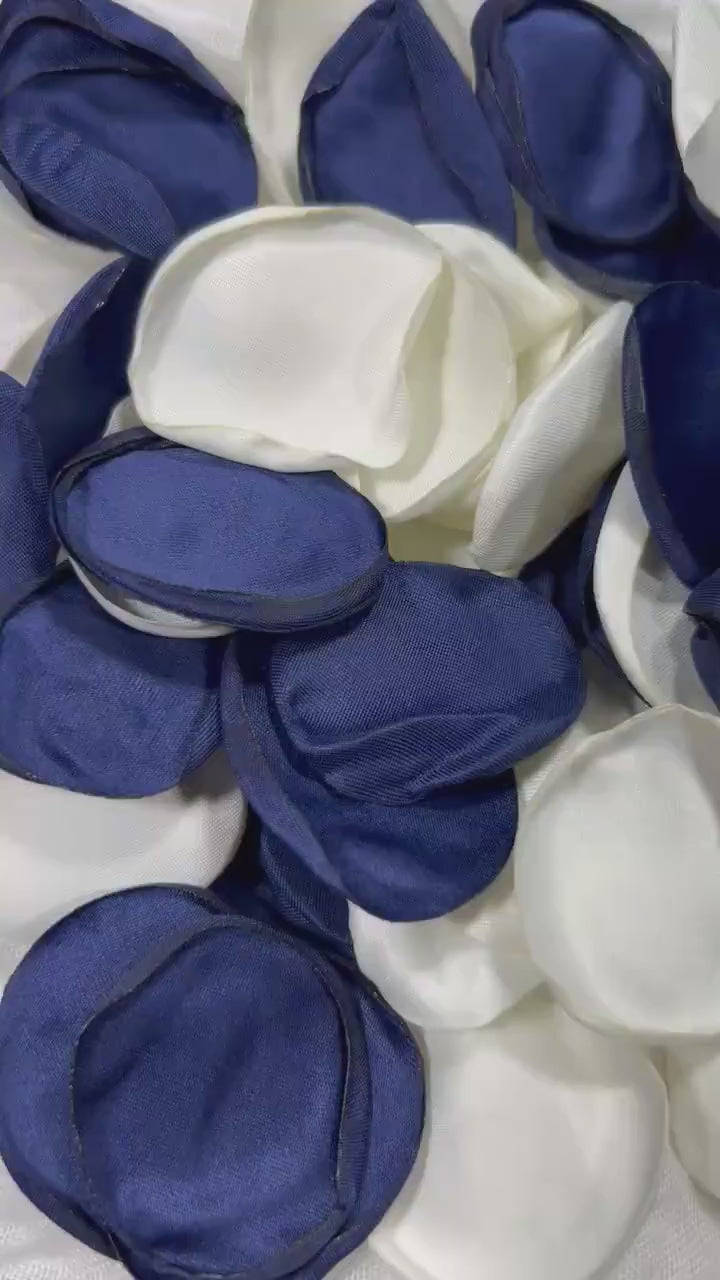 Blue White Petals Wedding Decor Flower Girl Petals Navy Blue White Wedding Aisle Decor Flower Petals Dark Blue Ceremony Decor Bridal Shower