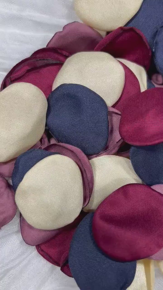 Blue Petals Wedding Decor Flower Girl Petals Navy Blue Burgundy Wedding Aisle Decor Flower Petals Burgundy Ceremony Decor Gold Confetti