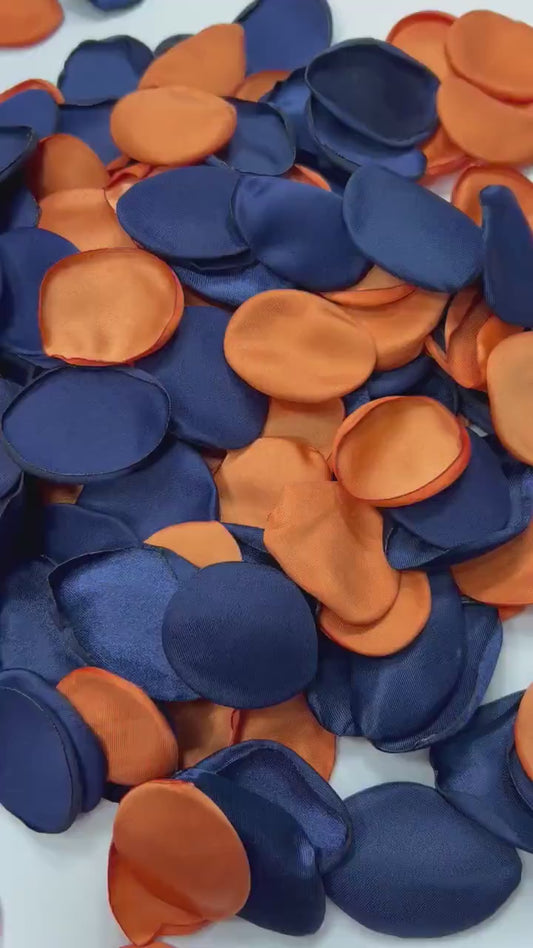 Orange Navy Blue Petals Wedding Decor Terracotta Petals Navy Blue Rust Wedding Aisle Decor Flower Petals Dark Blue Burn Orange Confetti