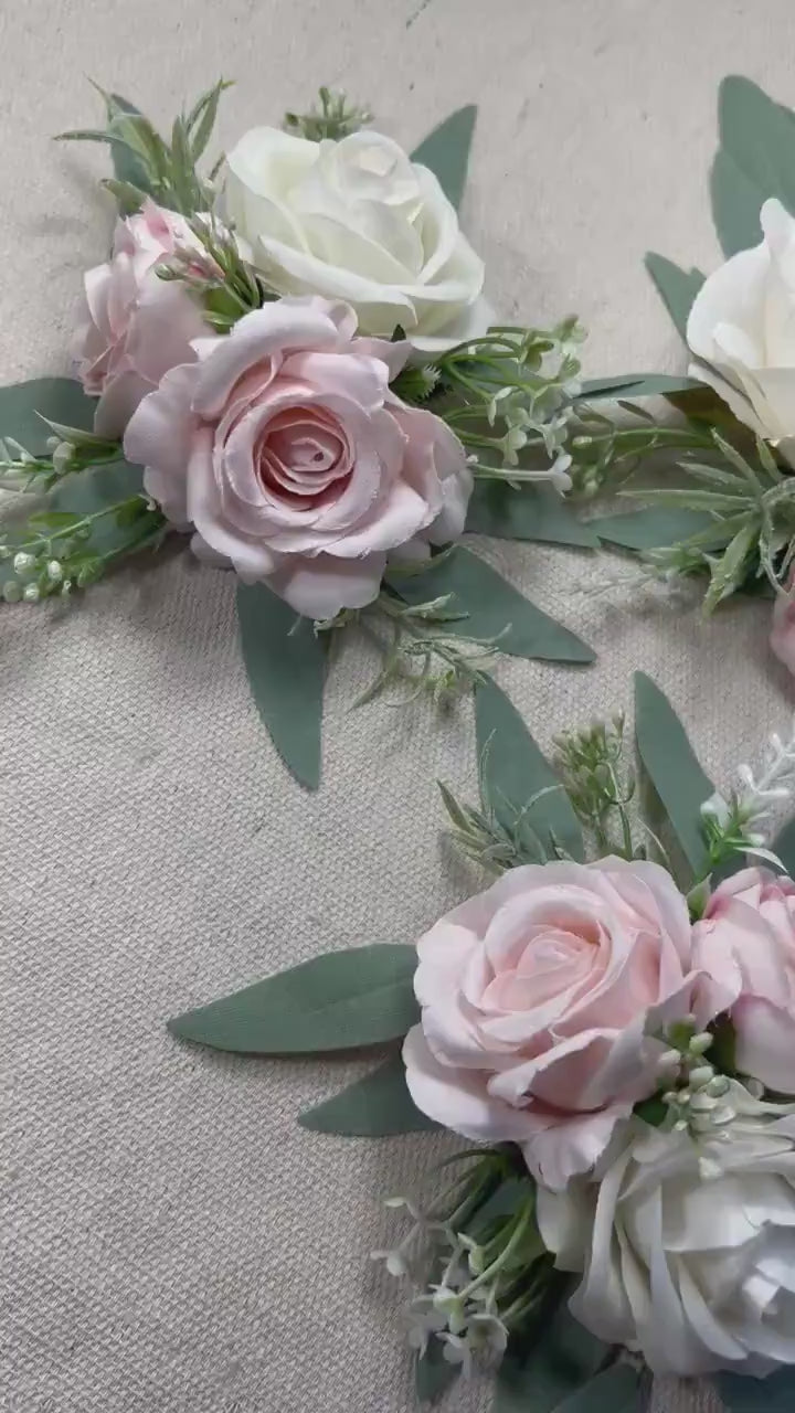 White Pink Cake Decoration Wedding Topper Decor Cake Arrangements Dusty Rose Cake Decoration White Artificial Flowers Pink Cake Topper