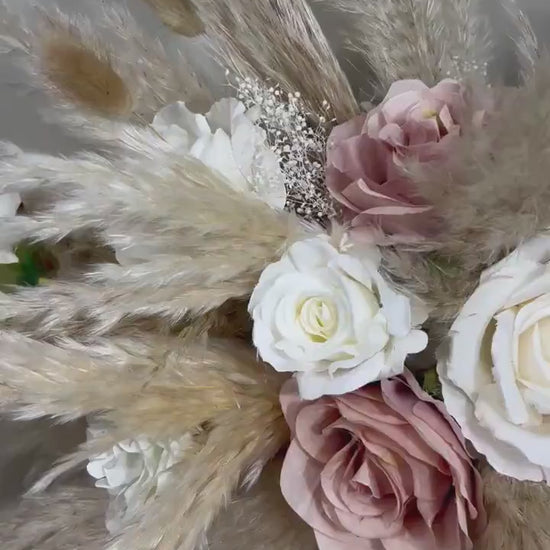 Wedding Centerpiece Dusty Rose Boho Table Decor White Centerpiece Pink Wedding Table Centerpiece Pampas Grass Artificial Flower Dried
