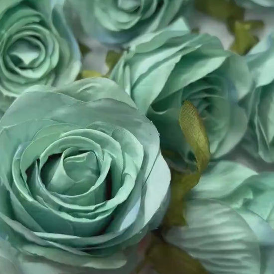 Turquoise Flower Heads 3" Wedding Teal Roses Artificial Aqua Flowers Sea Glass Flowers Heads Wedding Supplies Craft Teal Blue Silk Flowers