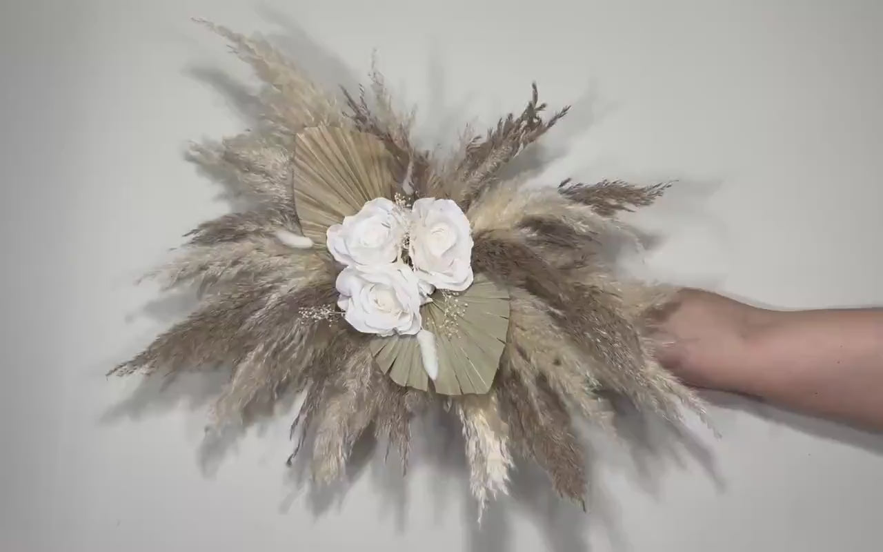 Wedding Sweetheart White Centerpiece Pampas Grass Boho Centepiece Palm Leave Sweetheart Artificial Flowers Ivory Table Decor Home