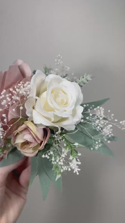 Dusty Rose Cake Decor Wedding Dusty Rose Flower Cake Arrangement White Dusty Rose Cake Decoration Pink White Cake Topper Flower Dusty Rose