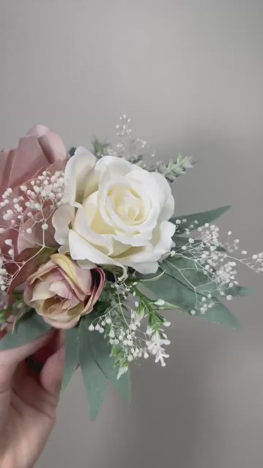 Dusty Rose Cake Decor Wedding Dusty Rose Flower Cake Arrangement White Dusty Rose Cake Decoration Pink White Cake Topper Flower Dusty Rose