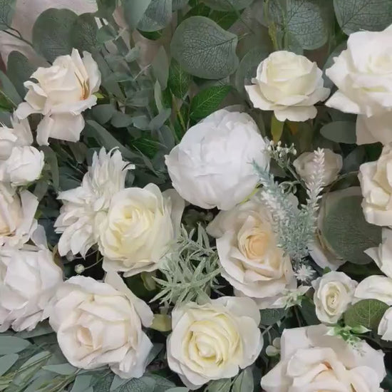 Floor Arrangement White Weddding Free Standing Ivory Aisle Floor Arrangement White Backdrop Floor Runner Artificial Flower Eucalyptus