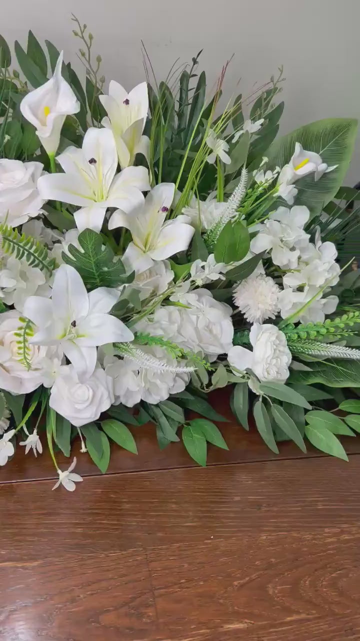 White Centerpiece Wedding Lily Table Centerpiece Altar Arrangement White Floor Arrangement Aisle Decor Church Spring White Calla Lily Ivory