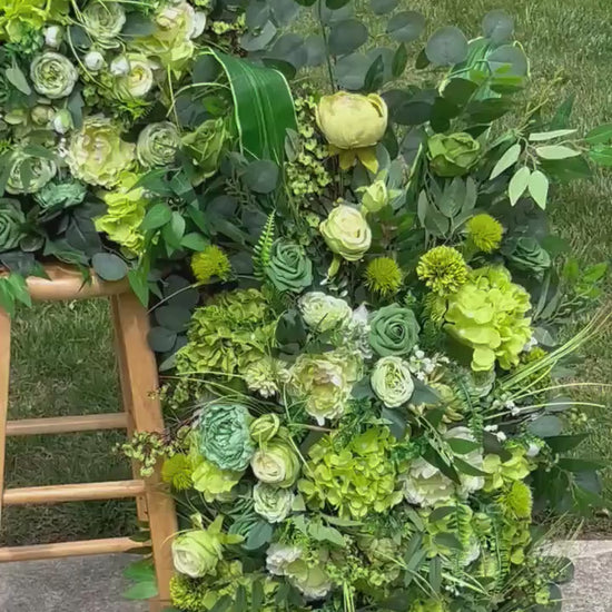 Set of 2 Wedding Aisle Marker Flower Floor Arrangement Barrel Décor Grass Green Flowers Greenery Ground Arch Eucalyptus